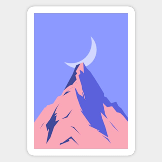 Dreamy mountaintop illustration Sticker by lisousisa